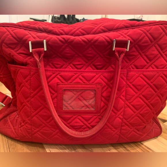 Vera Bradley Red Travel Duffel Bag - Handles and Shoulder Strap - Picture 7 of 8